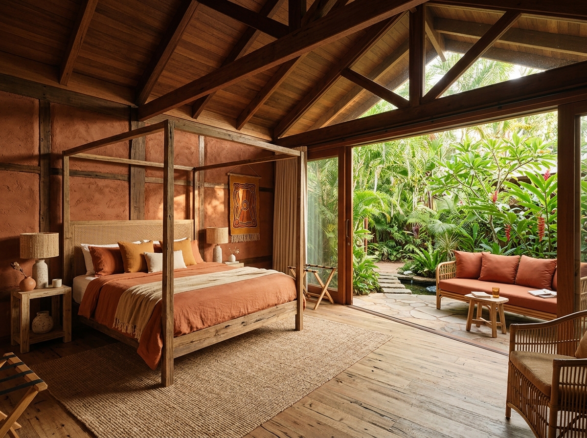 Tropical lodge suite with garden terrace