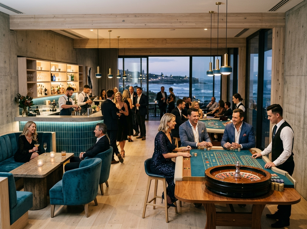 Refined adults-only coastal casino lounge